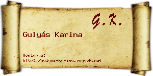 Gulyás Karina névjegykártya