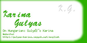 karina gulyas business card